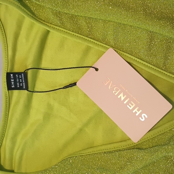 NWT SHEIN Lime Green Long Sleeve Women's Top - Picture 9 of 12